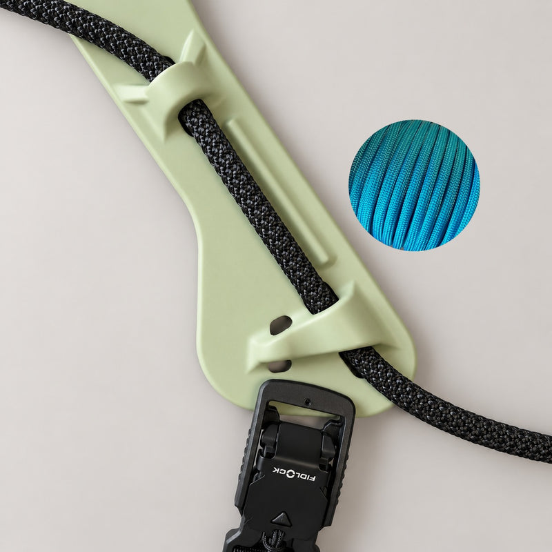 MEGIN Custom Army Green — Black rope, Blue paracord