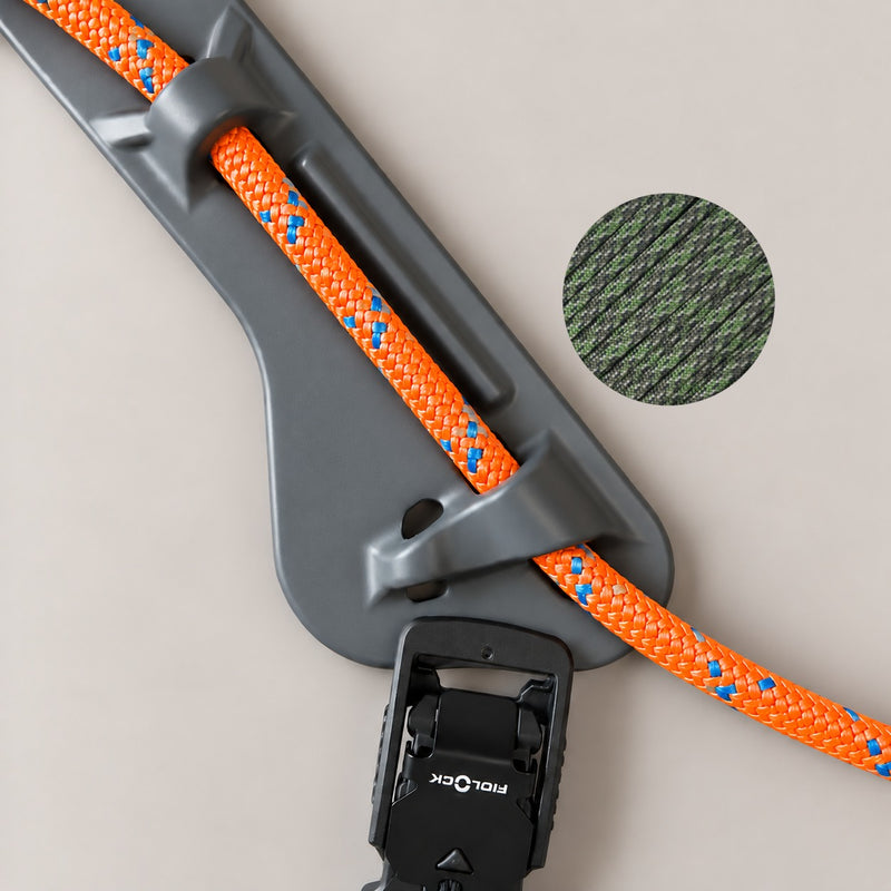 MEGIN Custom Granite — Signal Orange rope, Camouflage paracord